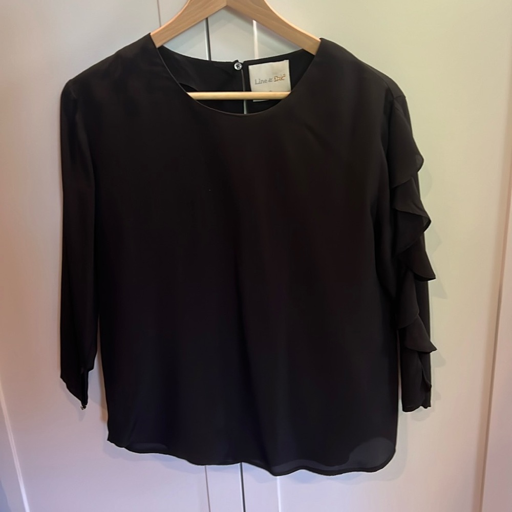 Black silk top by Line and Dot